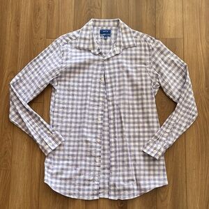 Apt. 9 Men's Purple and White Checkered Shirt